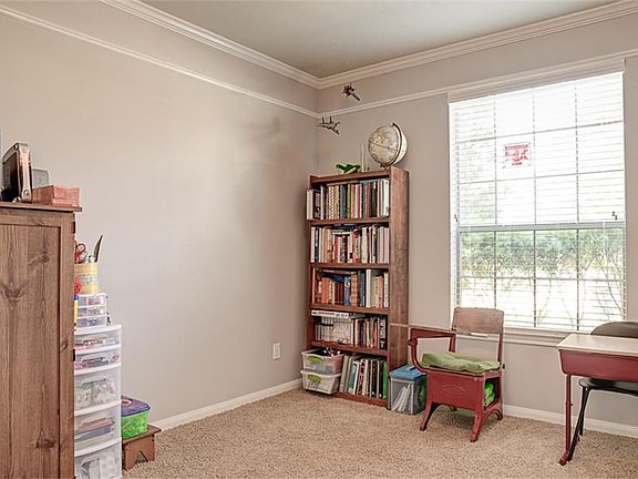 Large and bright study with glass French doors