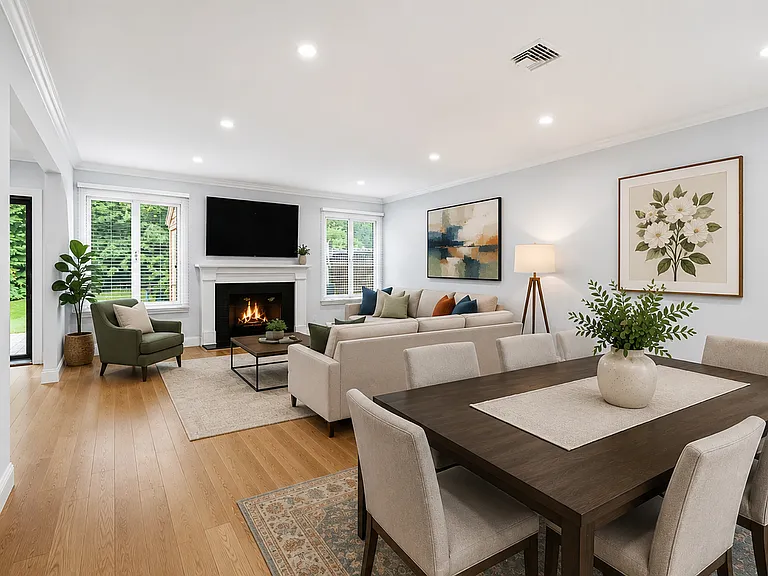staged living room / dining room