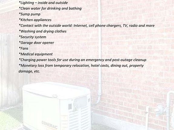 Check out some of the many benefits a whole-house generator offers to the owner of this home!