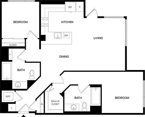 Floor plan 2 Bed/2 Bath-B4