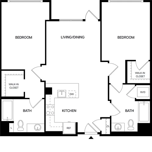 Floor plan 2 Bed/2 Bath-B5