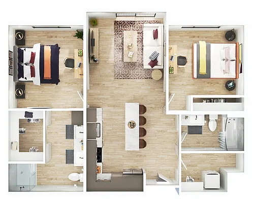 Floor plan Glade Park- 2 BR/2BA