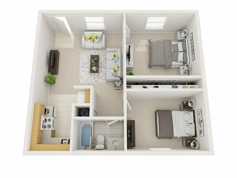 Floor plan 2 Bedroom 1 Bathroom