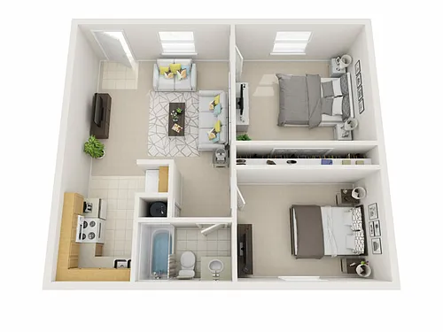 Floor plan 2 Bedroom 1 Bathroom