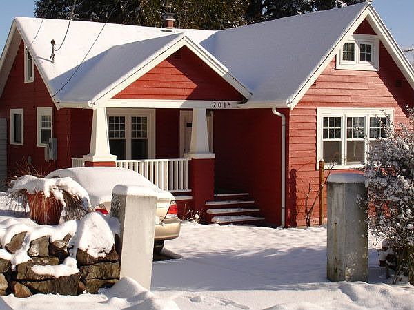 house in snow