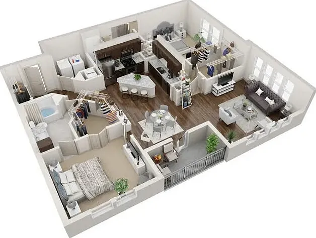 B4 floor plan District at Memorial