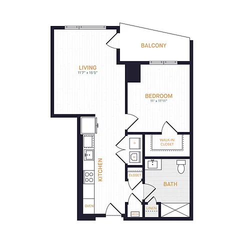 Floor plan A5 BF | 1 Bed | 1 Bath