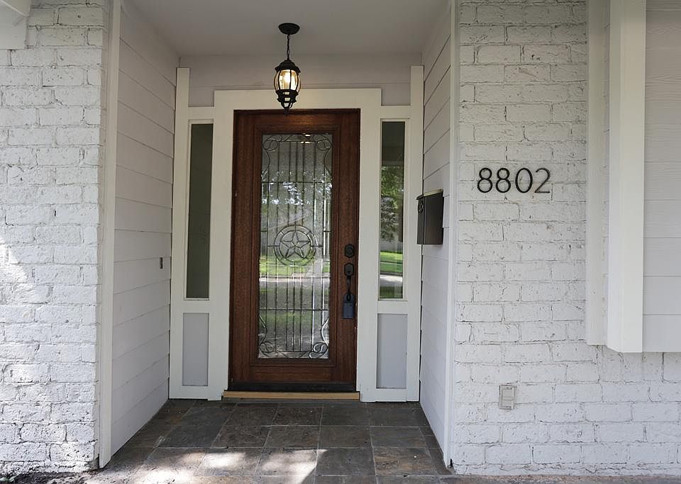 Exterior entry, new leaded glass front door