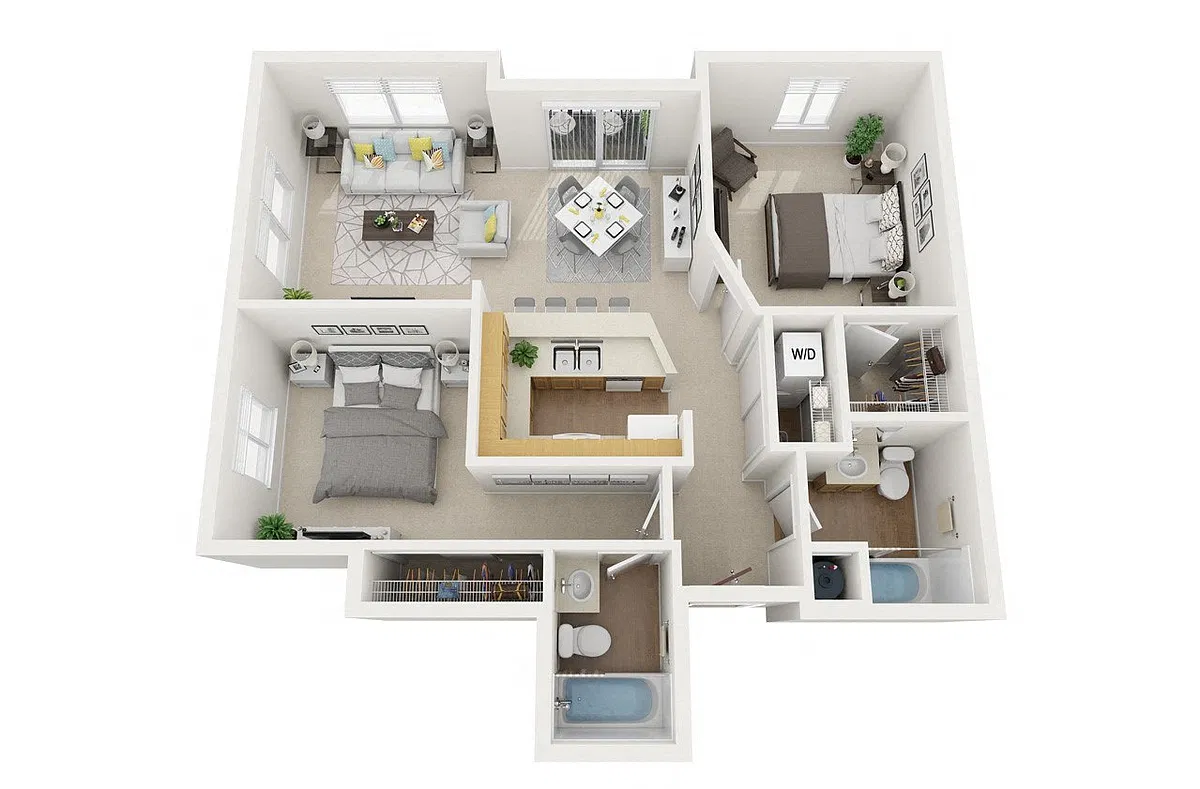 Floor plan 2 Bed 2 Bath Verona