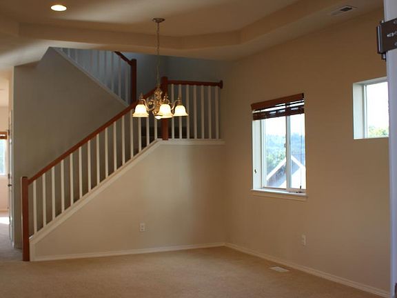 Living room and dining with recessed ceiling