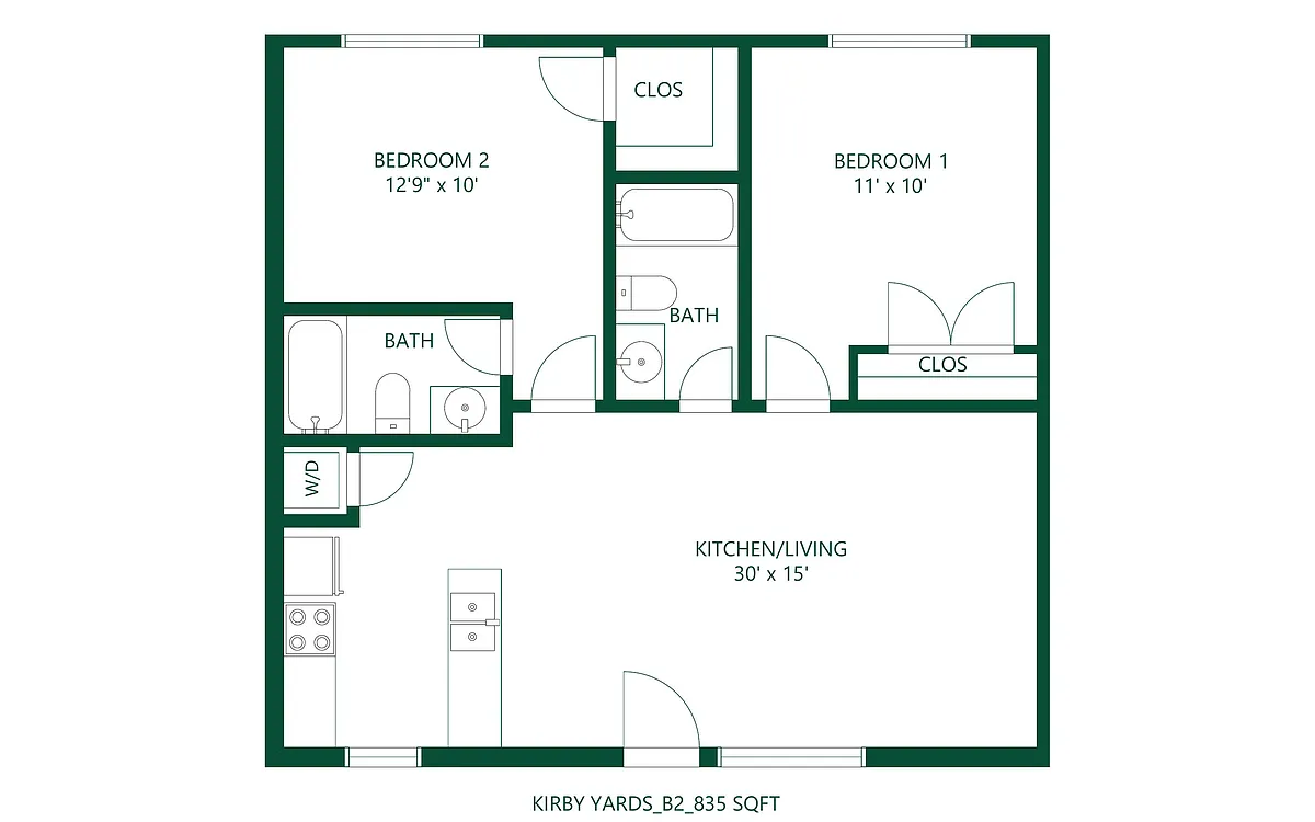 Floor plan 2 bed 2 bath