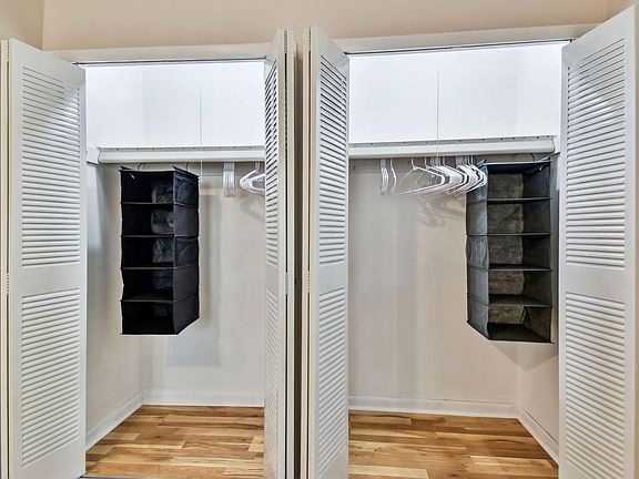 Double large closet for all of your clothes and belongings.