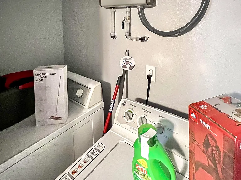 Laundry with cleaning supplies