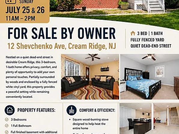 12 Shevchenko Ave, Cream Ridge, NJ 08514