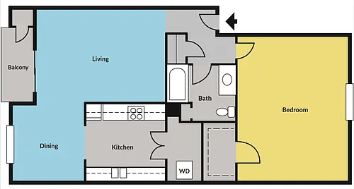 Floor plan 1/1 719 SQ FT