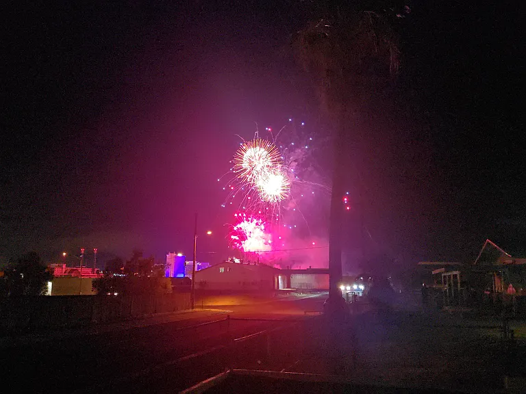 Approximately 300 yards from Laughlin River fireworks.