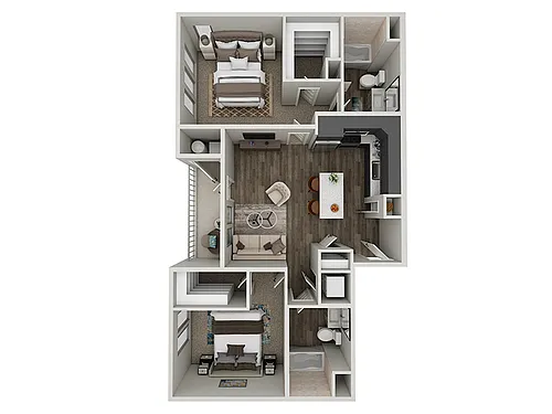 Floor plan 2x2B-1032
