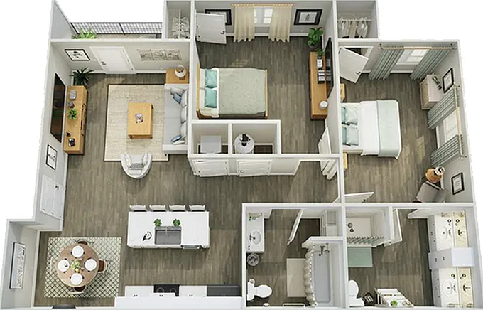 Experience elegance with this open-design apartment, featuring room for comfort and style. Experience elegance with this open-design apartment, featuring room for comfort and style.