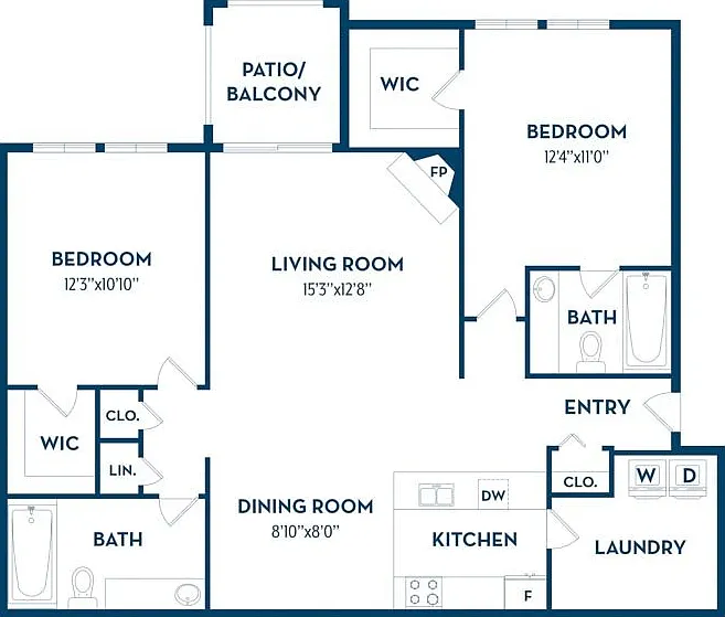 2 Bedroom | 2 Bath | 1092 SF 2 Bedroom | 2 Bath | 1092 SF