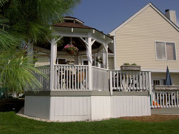 Rear view of home and gazebo 