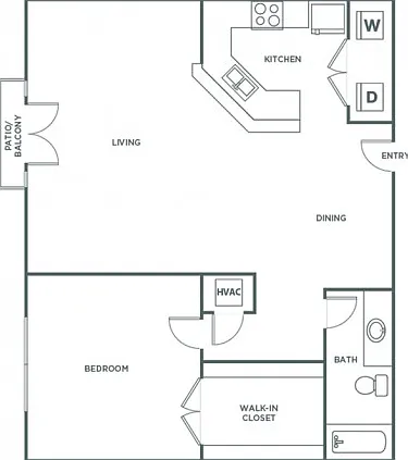 One Bedroom One Bath (844 SF) One Bedroom One Bath (844 SF)