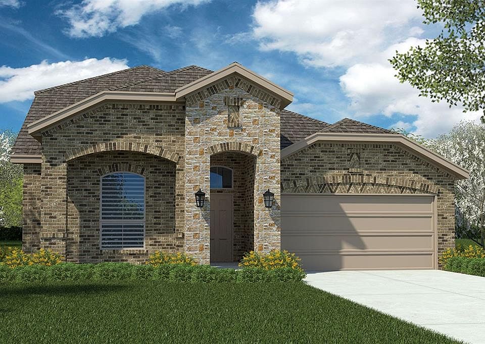 D.R. Horton's Sante Fe Floorplan Elevation C. Photos shown here may not depict the specified home & features included are for illustration purposes only.