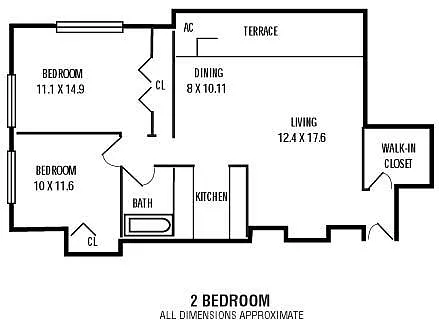 Floor plan 2Bedroom 1Bathroom