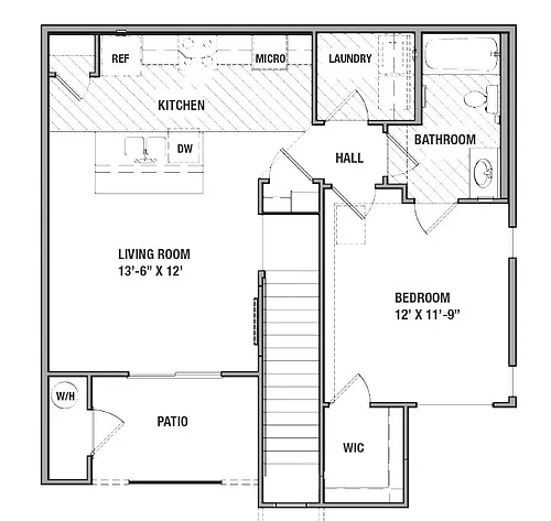 Floor plan 1x1A