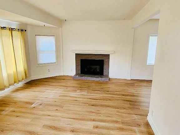 Living room with gas fireplace.