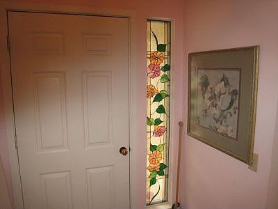 Stained glass side panel entry