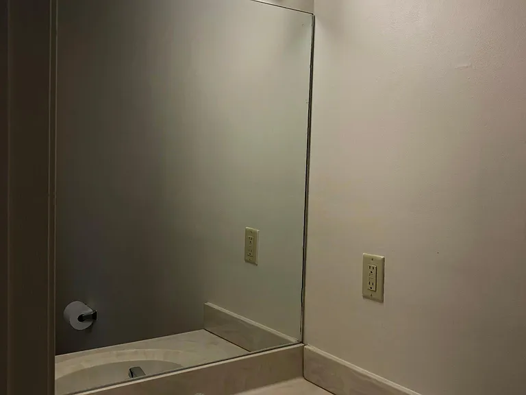 half bath on first floor w porcelian tile