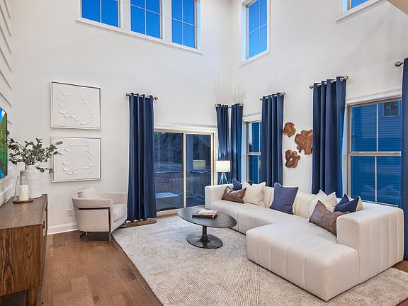 Two story gathering room with tons of natural light