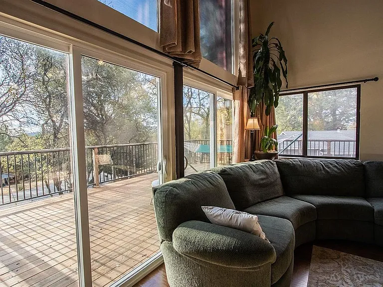 Living room opens onto deck