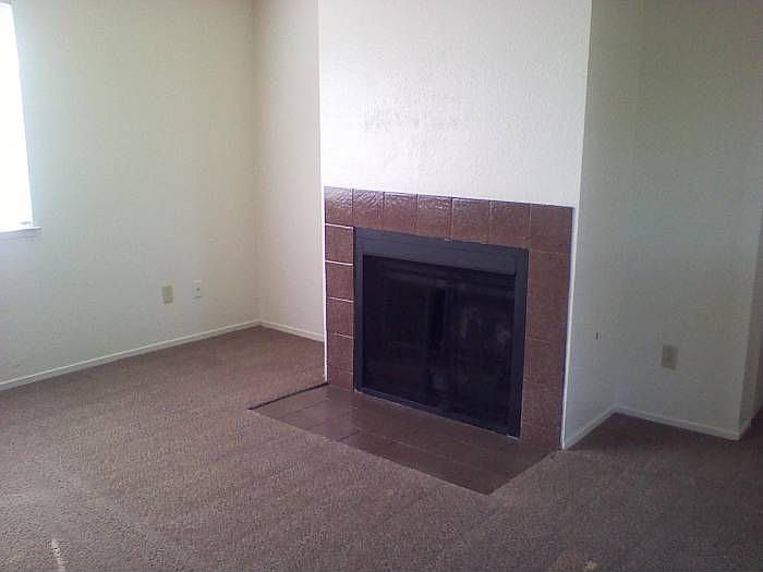 Living room and fireplace