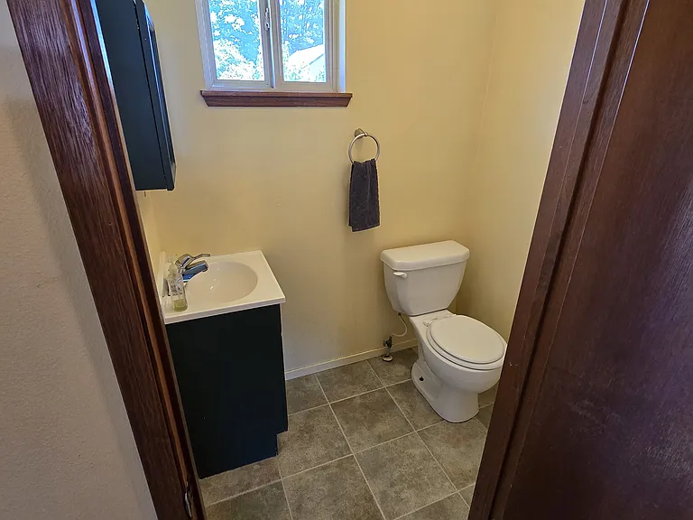 Half bath near back of home