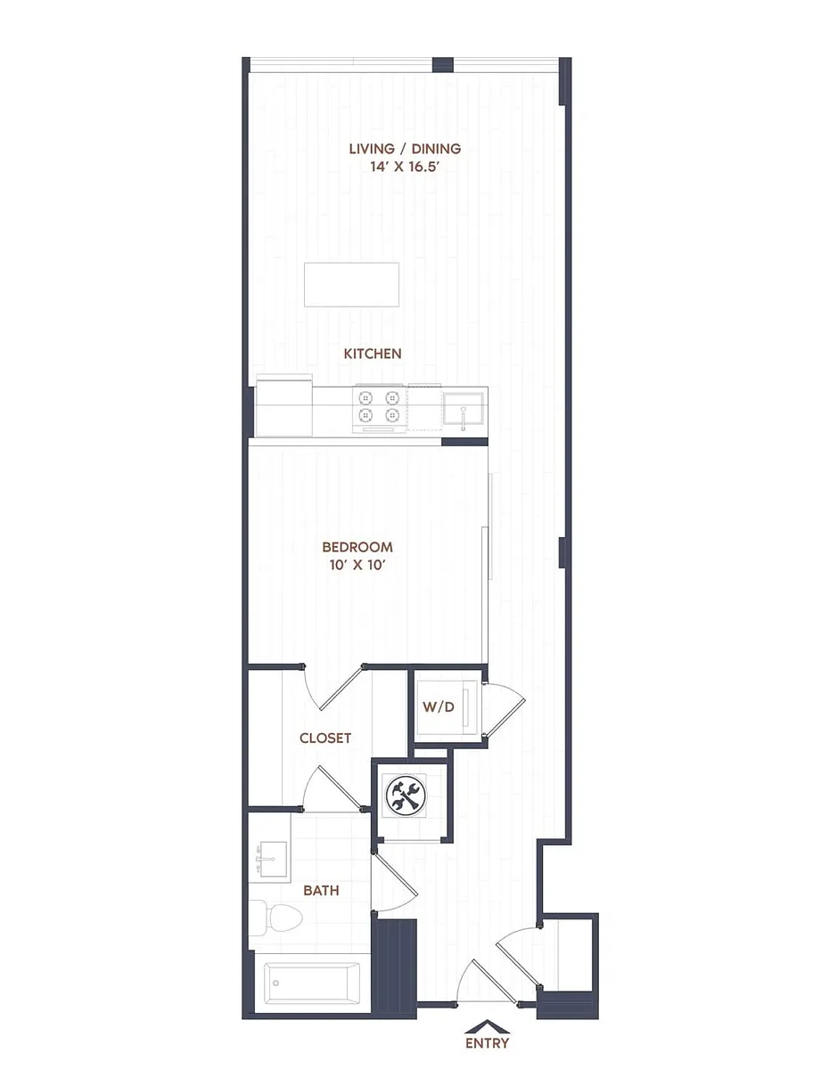 Floor plan 1 Bed/1 Bath-A05
