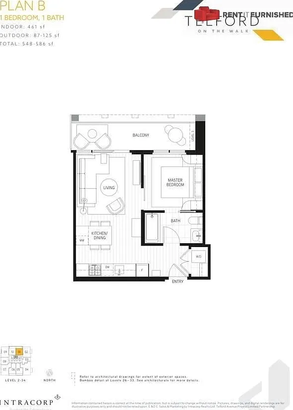 1 bed, 470 sqft, $3,095 — Photo 4