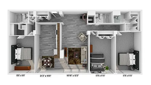 Floor plan 3 Bed 3 Bath Premium