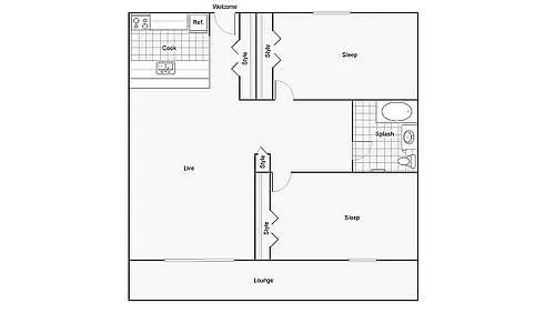 Floor plan Calderra 1 Upgraded Unfurnished