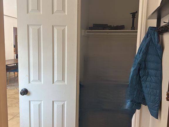 Large coat closet near the entrance door (Tenant asked me to blur our their stuff inside closet)