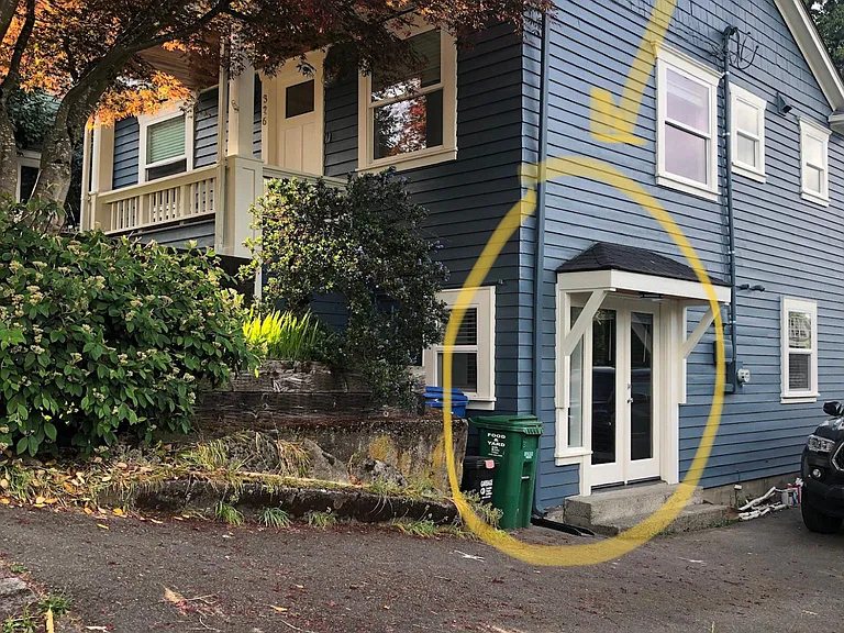 entrance to this lower unit, family member lives in upper unit