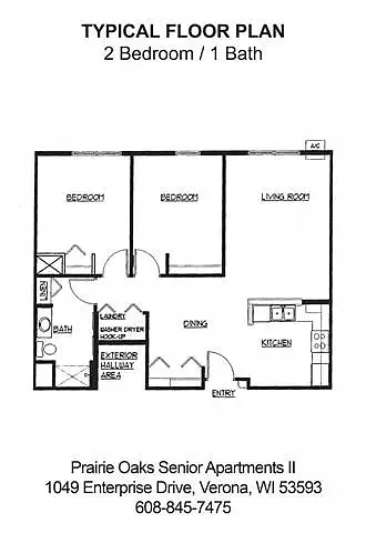 Floor plan 2 Bed/ 1 Bath - A