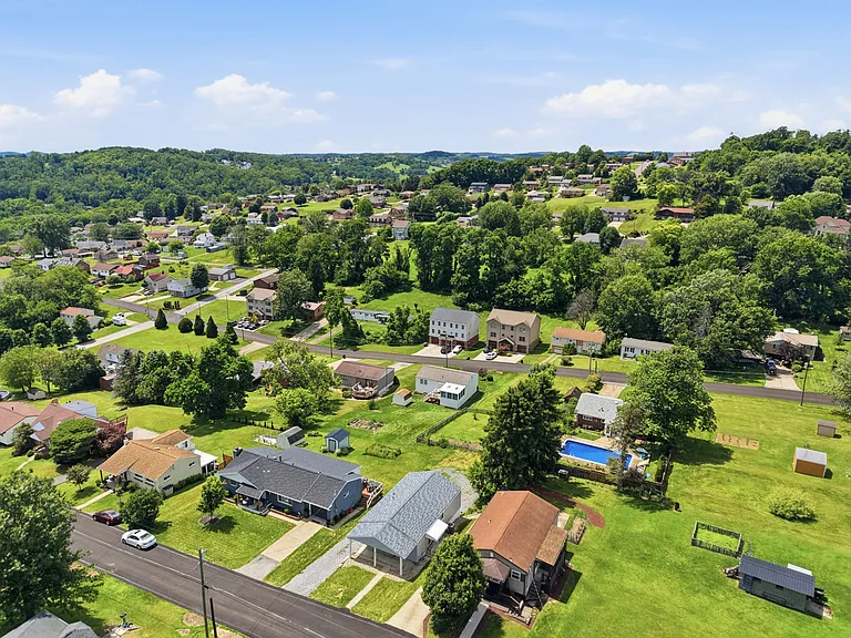 Drone shot - facing the front of the property.
