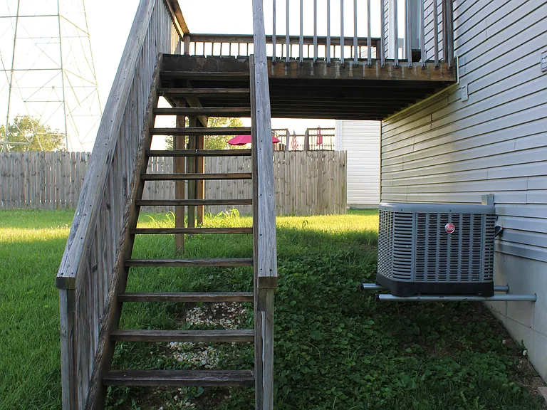 deck stairs and ac unit
