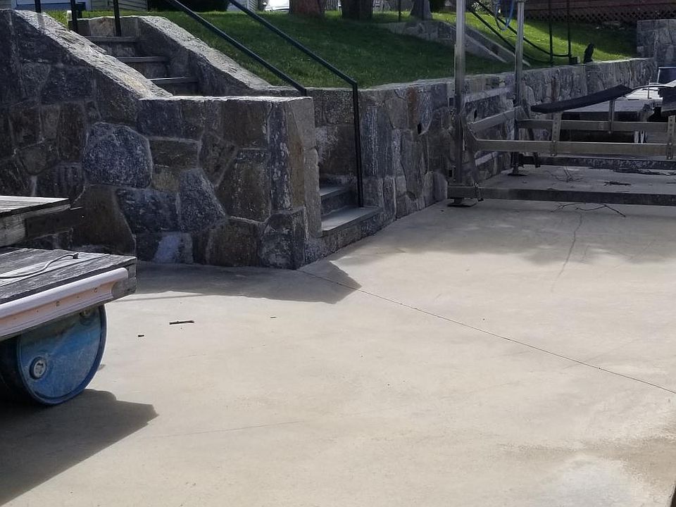 Patio view at lake edge.