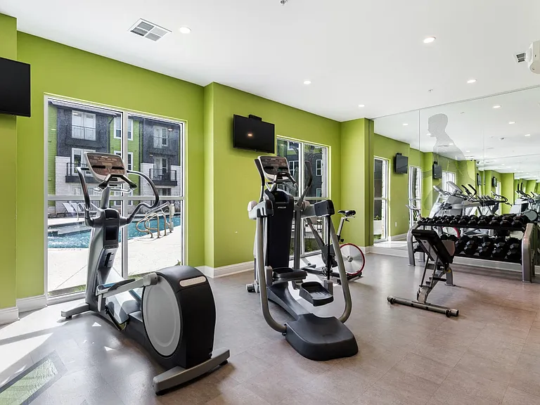 Cardio machines with pool view
