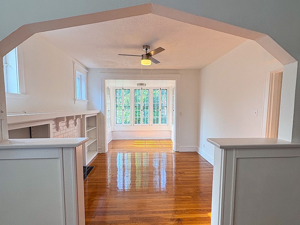 View from kitchen into living room