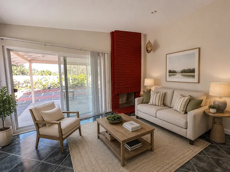 Family room with furniture