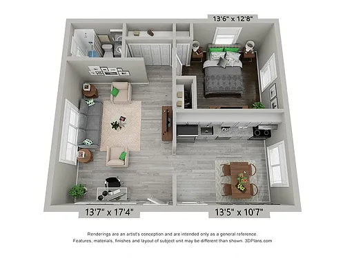 Floor plan Classic 1 Bed