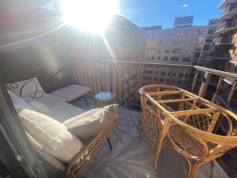 balcony overlooking terrace
